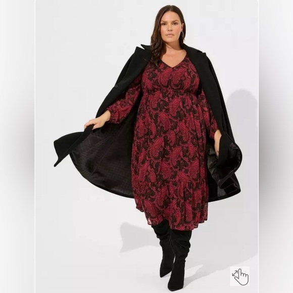 Torrid Sheer Dot Dress NWOT Tea Length - Picture 5 of 7